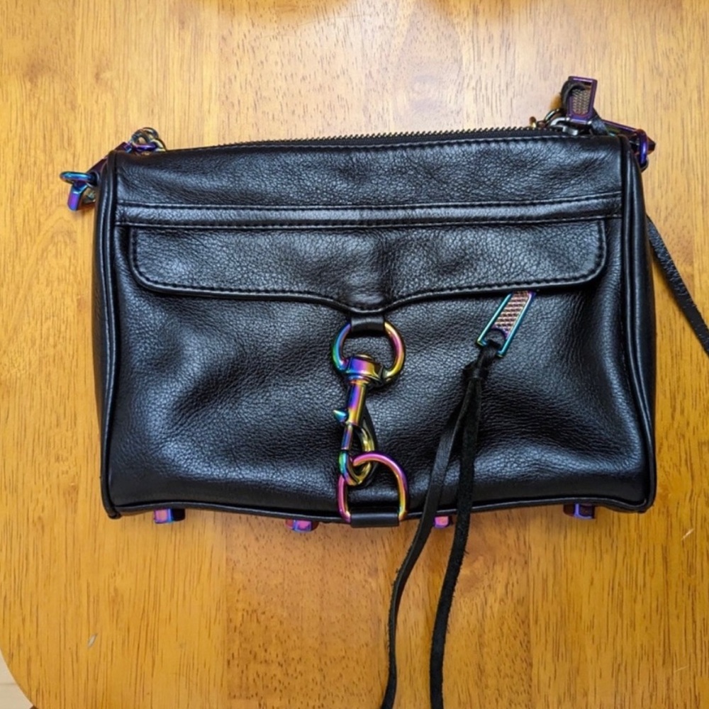 Rebecca Minkoff Mini MAC Oil Slick Iridescent Crossbody Shoulder Bag Purse - Picture 3 of 16